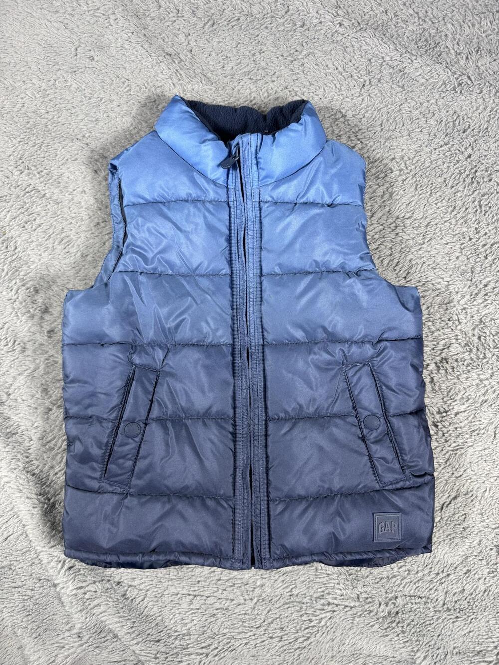 Baby GAP Vest Boys 3T Blue Colorblock Quilted ColdControl Max Fleece Puffer